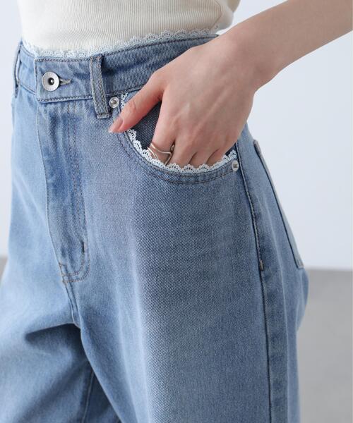 FREE'S MART(フリーズマート)の「◇レーストリミングワイドストレートデニム(その他パンツ・レディース・ブラック系その他/ライトインディゴブルー・MEDIUM/X-SMALL/SMALL)」の18枚目の写真