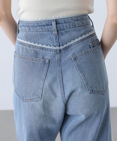 FREE'S MART(フリーズマート)の「◇レーストリミングワイドストレートデニム(その他パンツ・レディース・ブラック系その他/ライトインディゴブルー・MEDIUM/X-SMALL/SMALL)」の16枚目の写真