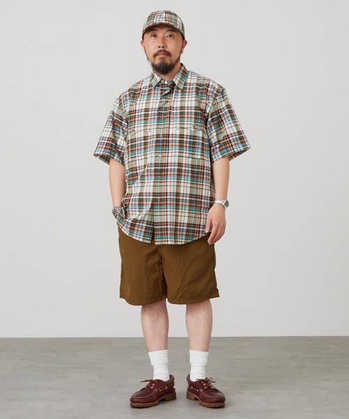 Lee(リー)の「Lee/リー ハーフスリーブサファリシャツ ライトウエイトマドラスチェック(シャツ/ブラウス・メンズ・ネイビー/レッド/オレンジ・SMALL/MEDIUM/LARGE/X-LARGE)」の19枚目の写真
