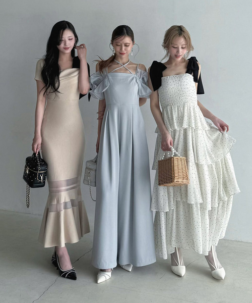 ROYAL PARTY(ロイヤルパーティー)の「【丈が選べる】ラッフルシアースリーブタックオールインワン(つなぎ/オールインワン・レディース・ブルー/オフホワイト/ブラック・FS/FREE)」の14枚目の写真