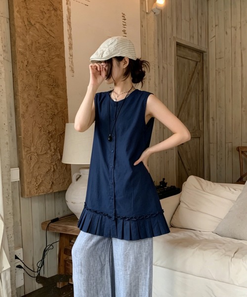 FAVORITO(ファヴォリート)の「ショートワンピース(シャツワンピース・レディース・ホワイト/イエロー/ダークブルー・F)」の9枚目の写真