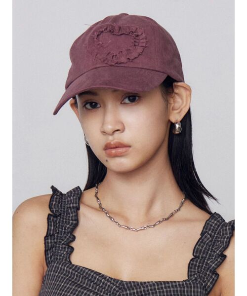 EMODA（エモダ）の「フリルパッチチャップ（キャップ・レディース・ブラック/レッド・FREE）」の6枚目の写真