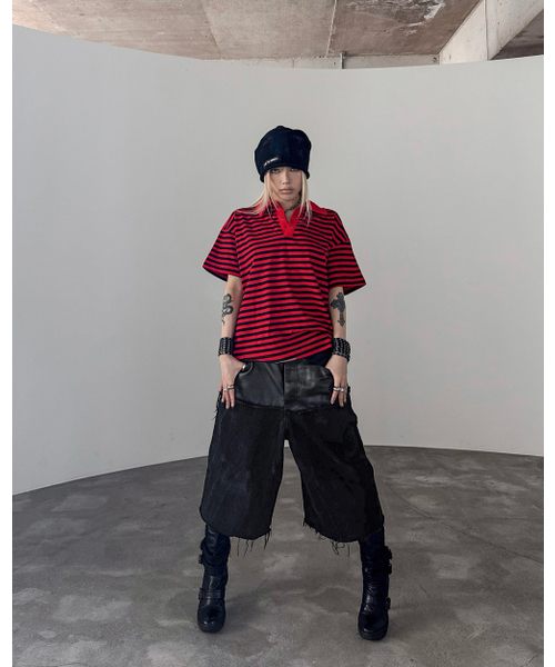 ROARINGRAD(ロアリングラド)の「W.ストライプポロTシャツブラック(ポロシャツ・レディース・その他・MEDIUM/LARGE)」の3枚目の写真