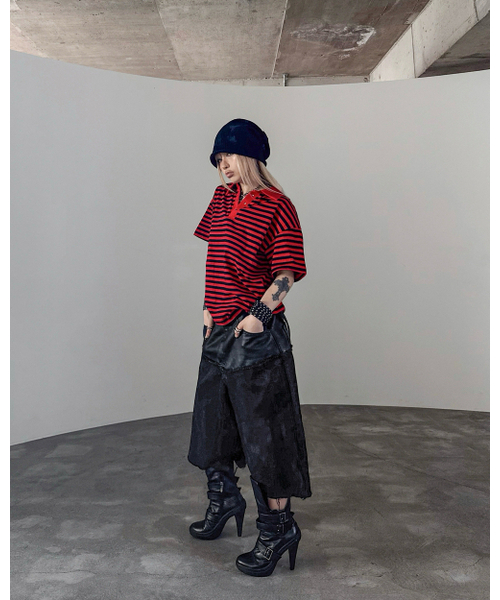 ROARINGRAD(ロアリングラド)の「W.ストライプポロTシャツブラック(ポロシャツ・レディース・その他・MEDIUM/LARGE)」の4枚目の写真