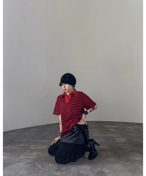 ROARINGRAD(ロアリングラド)の「W.ストライプポロTシャツブラック(ポロシャツ・レディース・その他・MEDIUM/LARGE)」の6枚目の写真