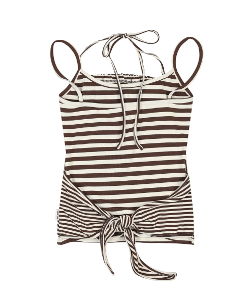 ORDINARY HOLIDAY（オーディナリー ホリデー）の「LAYERED STRIPE TOP [BROWN]（Tシャツ/カットソー・レディース・その他・FREE）」の4枚目の写真
