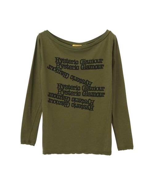 HYSTERIC GLAMOUR 長袖カットソー、ワンピース　カーキ色 HYSTERIC GLAMOUR（ヒステリックグラマー）の「TYPEWRITER LOGO T