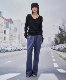 LAURA DOT PIPING TRACK PANTS_NAVY