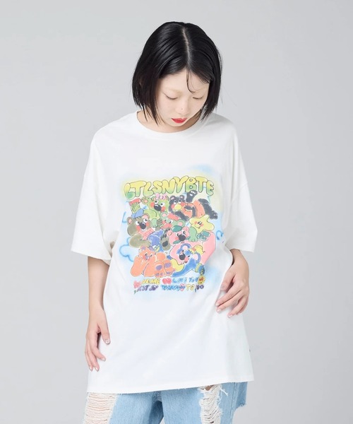 Little sunny bite(リトルサニーバイト)の「littlesunnybite/リトルサニーバイト/anna hopman animal big tee(Tシャツ/カットソー・レディース・ブルー/ホワイト/ブラック・S/M)」の1枚目の写真