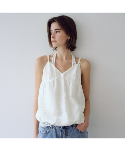 URAGO(ユラーゴ)の「Balloon sleeveless blouse(シャツ/ブラウス・レディース・ブラック/Cream・FREE)」の2枚目の写真