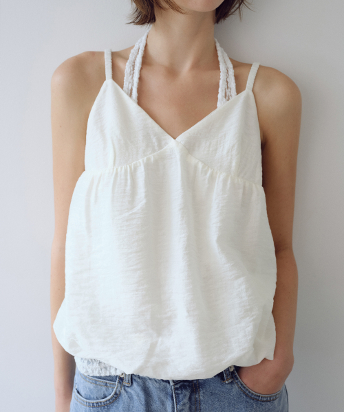 URAGO(ユラーゴ)の「Balloon sleeveless blouse(シャツ/ブラウス・レディース・ブラック/Cream・FREE)」の3枚目の写真
