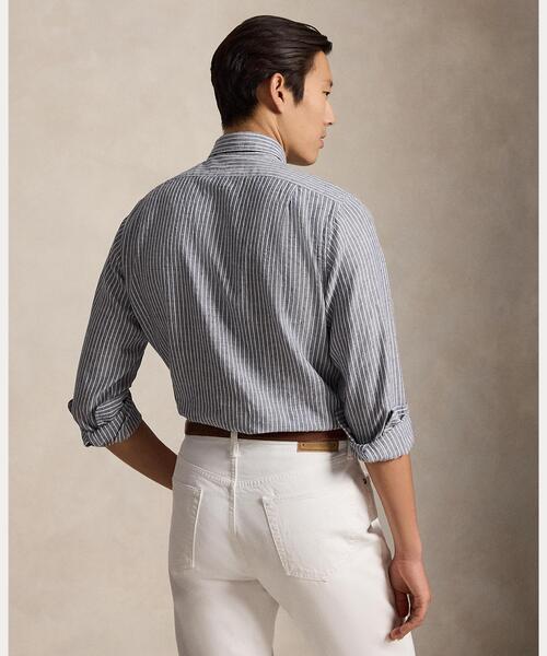 POLO RALPH LAUREN(ポロ ラルフ ローレン)の「クラシック フィット ストライプド シアサッカー シャツ(シャツ/ブラウス・メンズ・ネイビー系1・L/M/S/XL/XS/XXL)」の5枚目の写真