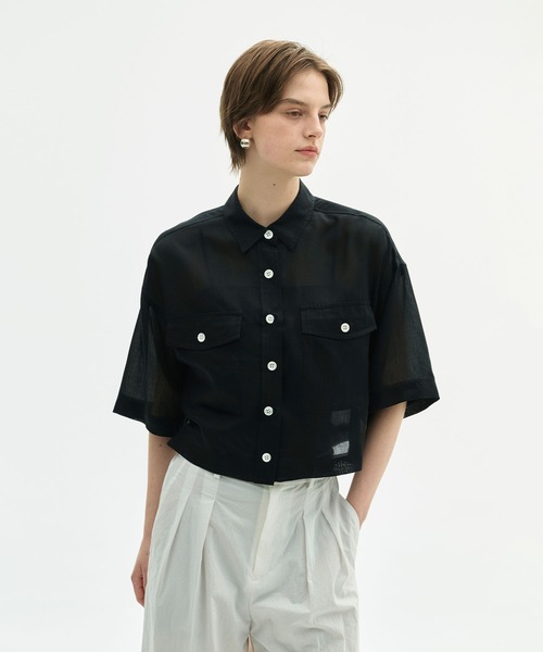 N.O.R.C(ノーク)の「シアーデニムCPOシャツ(シャツ/ブラウス・レディース・インディゴブルー/ブラック・フリー)」の5枚目の写真