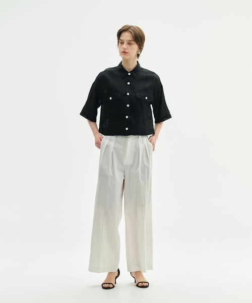 N.O.R.C(ノーク)の「シアーデニムCPOシャツ(シャツ/ブラウス・レディース・インディゴブルー/ブラック・フリー)」の7枚目の写真