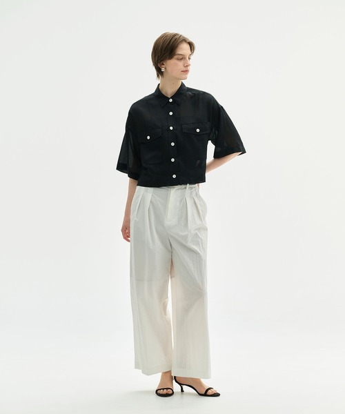 N.O.R.C(ノーク)の「シアーデニムCPOシャツ(シャツ/ブラウス・レディース・インディゴブルー/ブラック・フリー)」の8枚目の写真