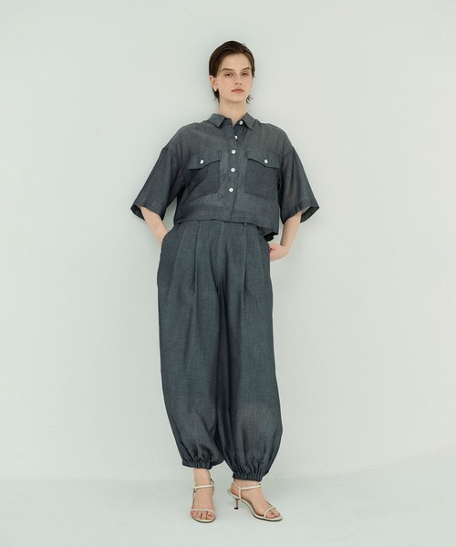 N.O.R.C(ノーク)の「シアーデニムCPOシャツ(シャツ/ブラウス・レディース・インディゴブルー/ブラック・フリー)」の11枚目の写真