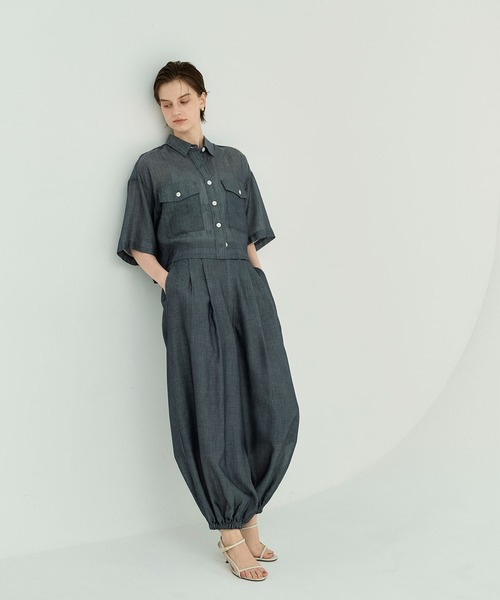 N.O.R.C(ノーク)の「シアーデニムCPOシャツ(シャツ/ブラウス・レディース・インディゴブルー/ブラック・フリー)」の13枚目の写真