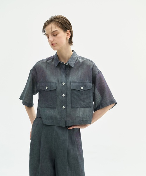 N.O.R.C(ノーク)の「シアーデニムCPOシャツ(シャツ/ブラウス・レディース・インディゴブルー/ブラック・フリー)」の18枚目の写真