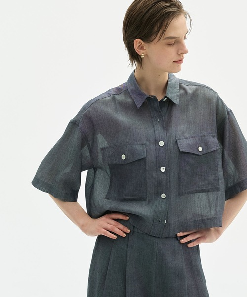 N.O.R.C(ノーク)の「シアーデニムCPOシャツ(シャツ/ブラウス・レディース・インディゴブルー/ブラック・フリー)」の19枚目の写真