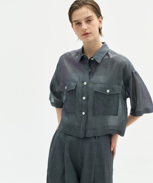 N.O.R.C(ノーク)の「シアーデニムCPOシャツ(シャツ/ブラウス・レディース・インディゴブルー/ブラック・フリー)」の21枚目の写真