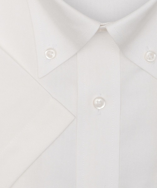 TOKYO SHIRTS（トウキョウシャツ）の「形態安定ノンアイロン ボタンダウン 半袖ビジネスワイシャツ（ビジネスシャツ・メンズ・ホワイト・首回り37cm/首回り39cm/首回り41cm/首回り42cm/首回り43cm）」の3枚目の写真