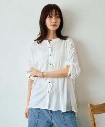 2wayドロストスリーブバンドカラーシャツ