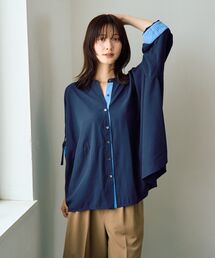 Editt by YECCA VECCA | 2wayドロストスリーブバンドカラーシャツ(シャツ/ブラウス)