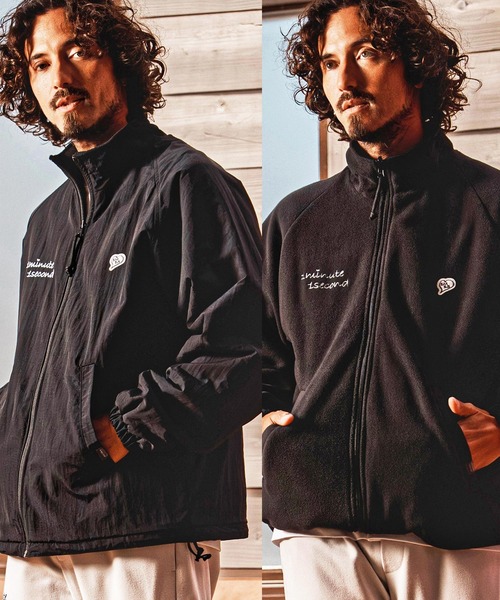 1minute 1second（ワンミニットワンセカンド）の「mj11692-cursive embroidery reversible jacket リバーシブルブルゾン(1M26A220)（ブルゾン・メンズ・ネイビー/ブラック・M/L/XL）」の2枚目の写真
