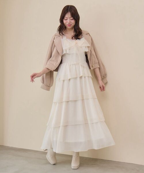 MAJESTIC LEGON(マジェスティックレゴン)の「マルチwayリボンキラキラワンピ(ワンピース・レディース・アイボリー/ブラック/ピンク・MEDIUM/SMALL/X-SMALL)」の4枚目の写真