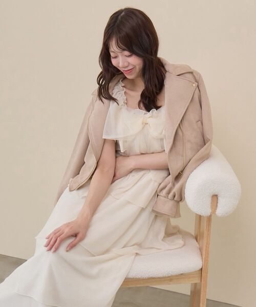 MAJESTIC LEGON(マジェスティックレゴン)の「マルチwayリボンキラキラワンピ(ワンピース・レディース・アイボリー/ブラック/ピンク・MEDIUM/SMALL/X-SMALL)」の6枚目の写真