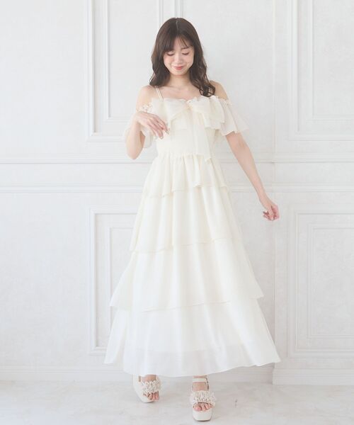 MAJESTIC LEGON(マジェスティックレゴン)の「マルチwayリボンキラキラワンピ(ワンピース・レディース・アイボリー/ブラック/ピンク・MEDIUM/SMALL/X-SMALL)」の18枚目の写真