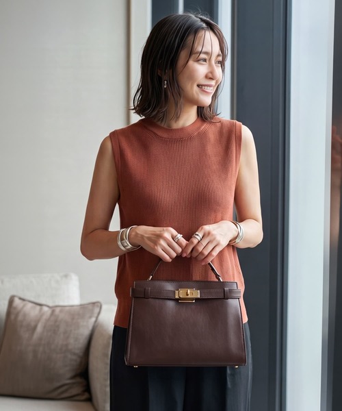 STYLE DELI(スタイルデリ)の「【DELI by】ベルトディテール本革2WAYハンドバッグ(ショルダーバッグ・レディース・ブラウン/ブラック・FREE)」の1枚目の写真