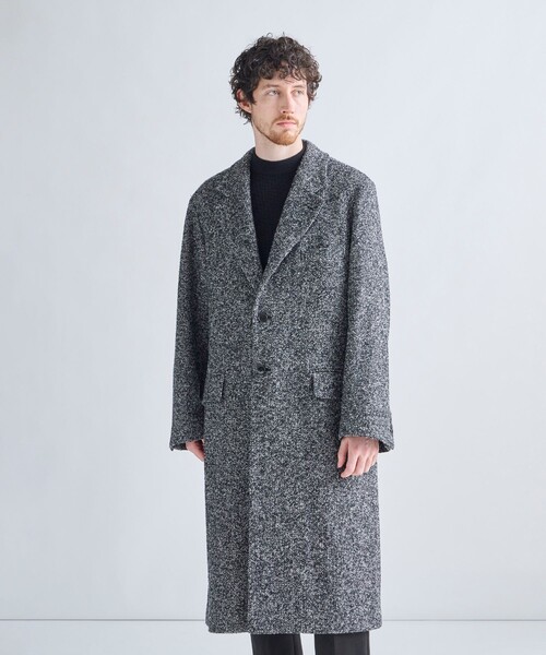 MEN'S BIGI(メンズビギ)の「【BASED ON MEN'S BIGI HERITAGE】ヘリンボーン シングルチェスターコート(チェスターコート・メンズ・ブラック系その他・02/03)」の4枚目の写真