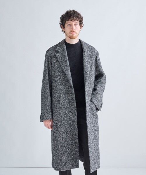 MEN'S BIGI(メンズビギ)の「【BASED ON MEN'S BIGI HERITAGE】ヘリンボーン シングルチェスターコート(チェスターコート・メンズ・ブラック系その他・02/03)」の7枚目の写真