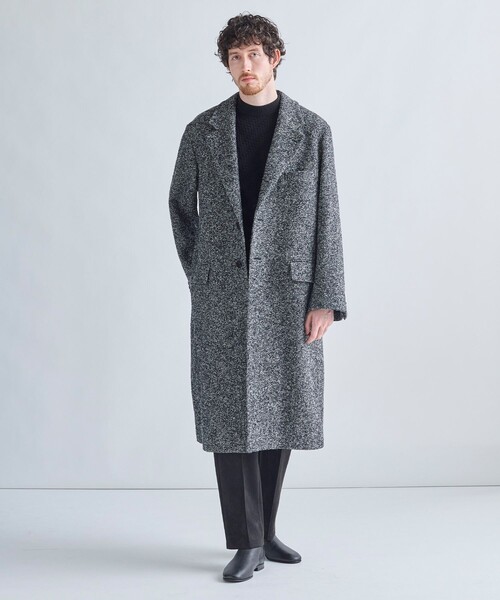 MEN'S BIGI(メンズビギ)の「【BASED ON MEN'S BIGI HERITAGE】ヘリンボーン シングルチェスターコート(チェスターコート・メンズ・ブラック系その他・02/03)」の8枚目の写真