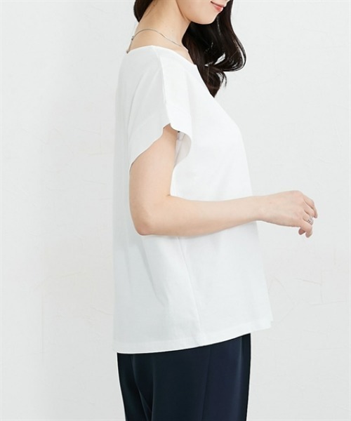 nissen(ニッセン)の「【接触冷感・吸汗速乾】快適素材フレンチスリーブトップス(Tシャツ/カットソー・レディース・オフホワイト/チャコール・L/M/LL)」の17枚目の写真