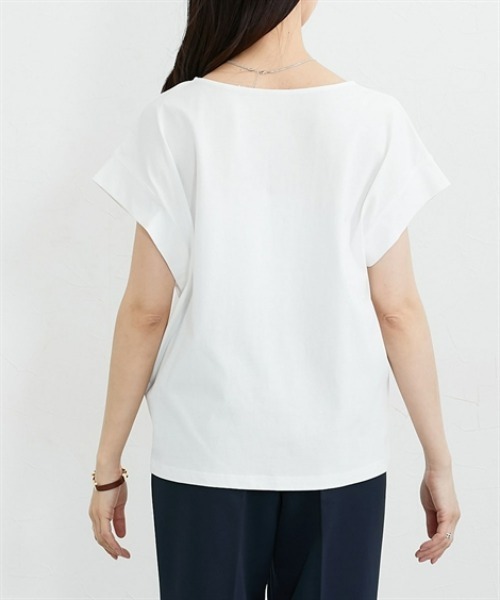 nissen(ニッセン)の「【接触冷感・吸汗速乾】快適素材フレンチスリーブトップス(Tシャツ/カットソー・レディース・オフホワイト/チャコール・L/M/LL)」の18枚目の写真