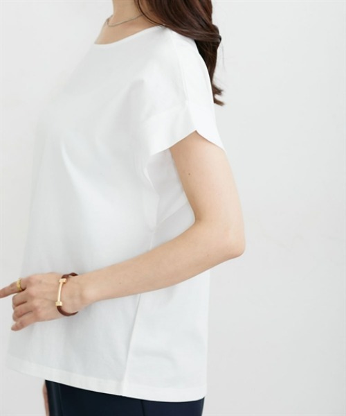 nissen(ニッセン)の「【接触冷感・吸汗速乾】快適素材フレンチスリーブトップス(Tシャツ/カットソー・レディース・オフホワイト/チャコール・L/M/LL)」の21枚目の写真