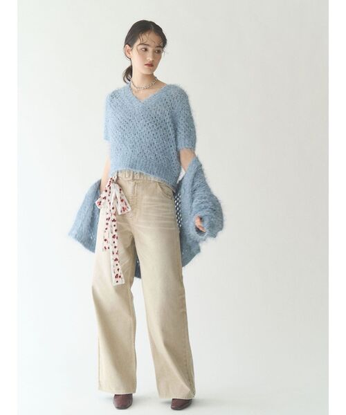 LAGUNAMOON（ラグナムーン）の「ベルトセミワイドデニムパンツ 【夏服】（デニムパンツ・レディース・ベージュ/ブルー・SMALL/MEDIUM）」の20枚目の写真