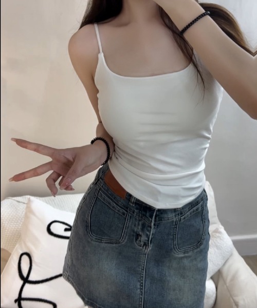 HALEY PESCA(ヘーリーペスカ)の「HALEY PESCA/ニュアンスカラー スリムフィットキャミソール(キャミソール・レディース・ピンク/グレー/イエロー/パープル/ライトブルー/ブラック/ホワイト/レッド/ライトグリーン・FREE)」の11枚目の写真