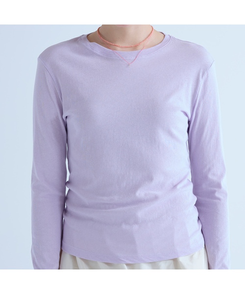 VOYONN(ボヨン)の「ラウンドネック長袖綿Tシャツ薄紫0192(Tシャツ/カットソー・レディース・ライトパープル・FREE)」の1枚目の写真