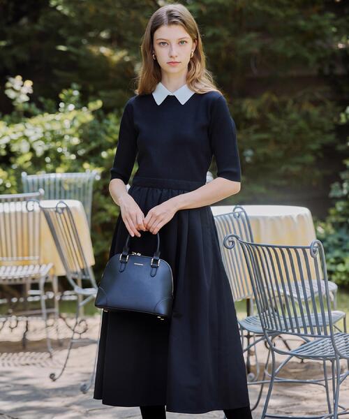 DRESSTERIOR(ドレステリア)の「バイカラーニットコンビワンピース(ワンピース・レディース・ブラック系4・38/36)」の3枚目の写真