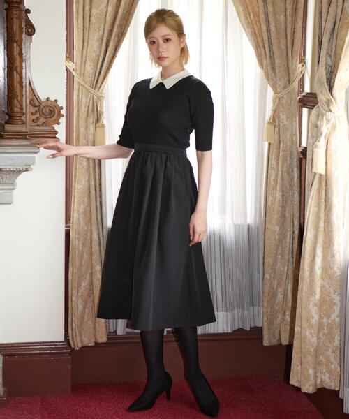 DRESSTERIOR(ドレステリア)の「バイカラーニットコンビワンピース(ワンピース・レディース・ブラック系4・38/36)」の5枚目の写真