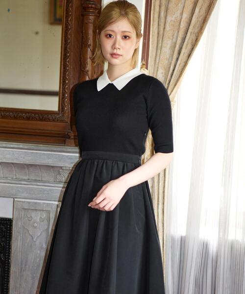 DRESSTERIOR(ドレステリア)の「バイカラーニットコンビワンピース(ワンピース・レディース・ブラック系4・38/36)」の6枚目の写真
