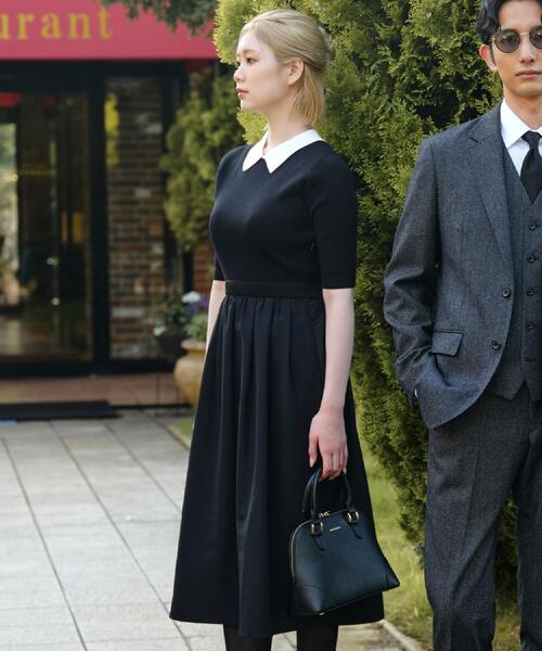DRESSTERIOR(ドレステリア)の「バイカラーニットコンビワンピース(ワンピース・レディース・ブラック系4・38/36)」の7枚目の写真