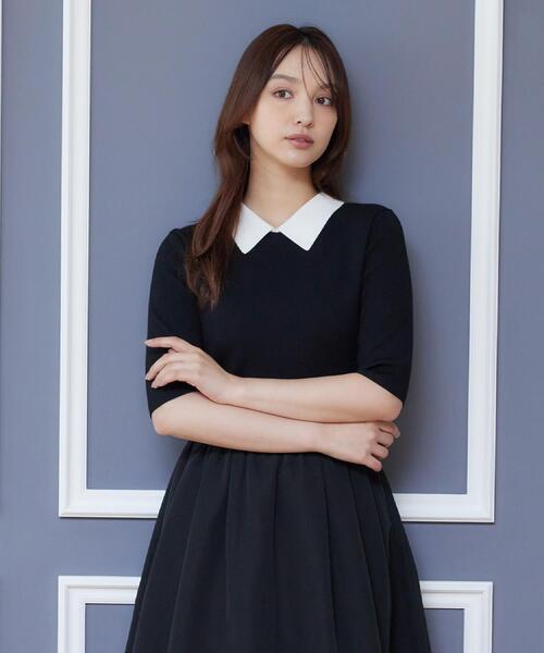 DRESSTERIOR(ドレステリア)の「バイカラーニットコンビワンピース(ワンピース・レディース・ブラック系4・38/36)」の8枚目の写真