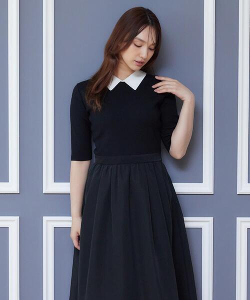 DRESSTERIOR(ドレステリア)の「バイカラーニットコンビワンピース(ワンピース・レディース・ブラック系4・38/36)」の10枚目の写真