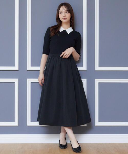 DRESSTERIOR(ドレステリア)の「バイカラーニットコンビワンピース(ワンピース・レディース・ブラック系4・38/36)」の12枚目の写真