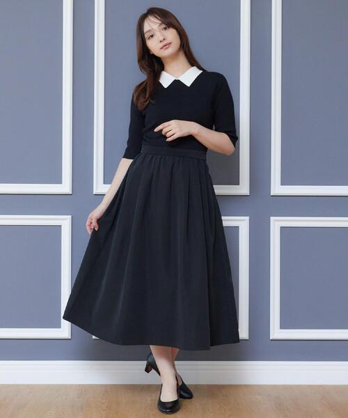 DRESSTERIOR(ドレステリア)の「バイカラーニットコンビワンピース(ワンピース・レディース・ブラック系4・38/36)」の13枚目の写真