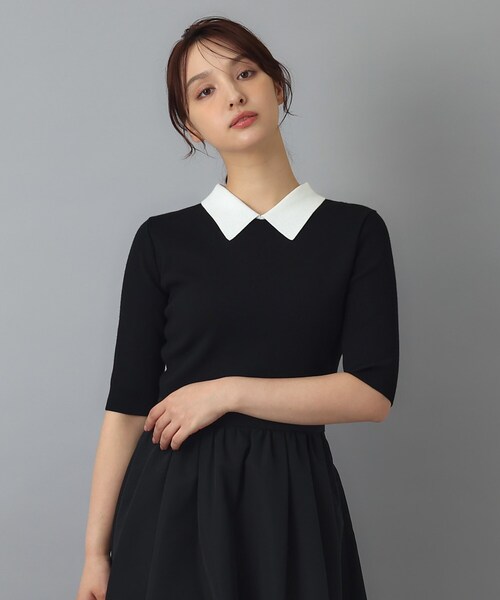 DRESSTERIOR(ドレステリア)の「バイカラーニットコンビワンピース(ワンピース・レディース・ブラック系4・38/36)」の14枚目の写真